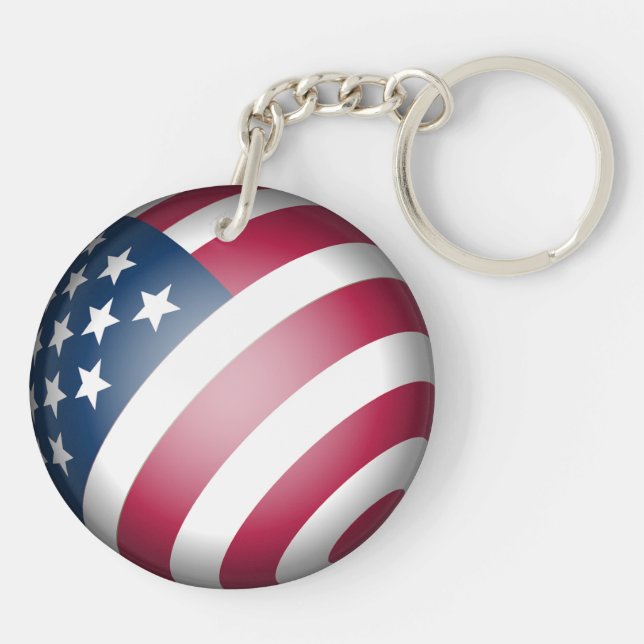 Patriotic USA flagga och Karta Globe Art (Baksidan)