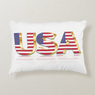 Patriotic USA flagga Pillow Prydnadskudde