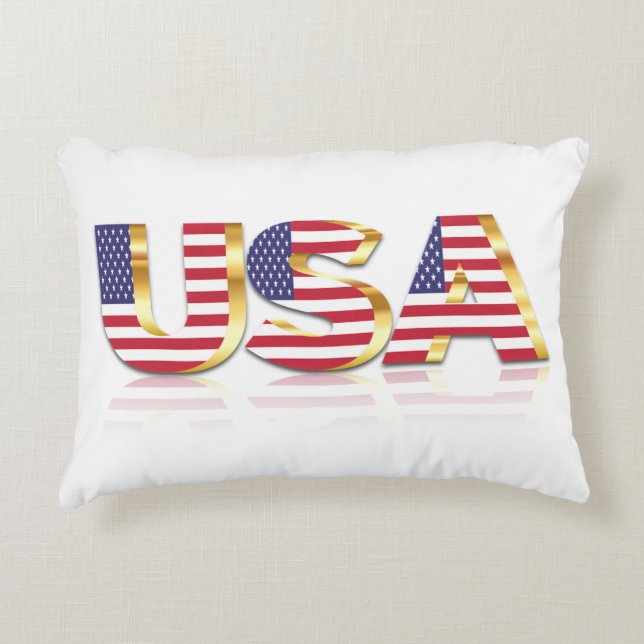 Patriotic USA flagga Pillow Prydnadskudde (Framsidan)