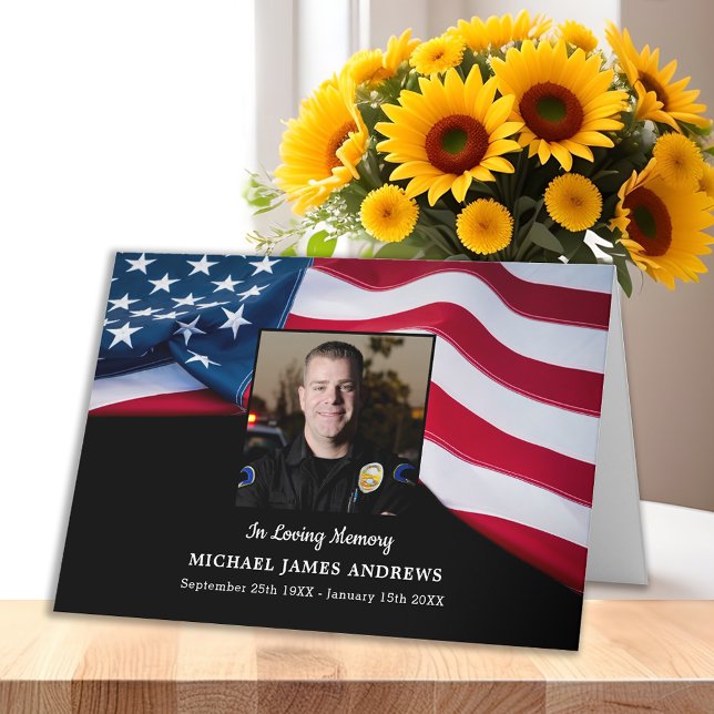 Patriotic USA flagga polis Memorial Funeral Tack Kort (Skapare uppladdad)