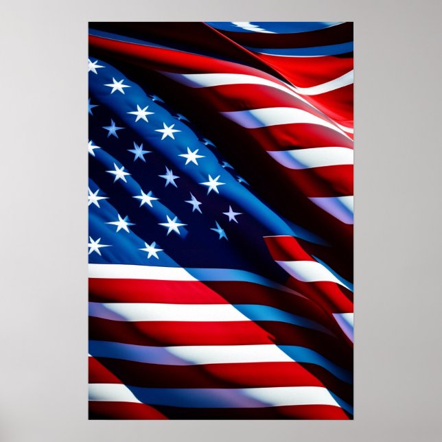 Patriotic USA flagga Poster Skriv ut (Framsidan)