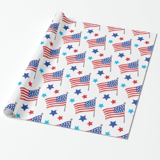 Patriotic USA flagga Presentpapper (Utrullad)