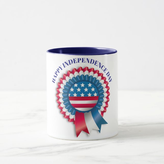 Patriotic USA flagga Rosette Award Anpassningsbar Mugg (Center)