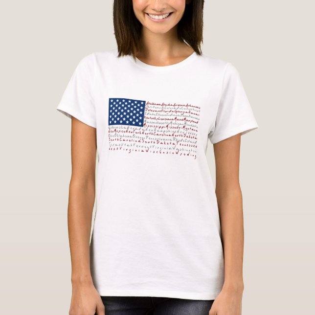 Patriotic USA flagga T-Shirt (Framsida)