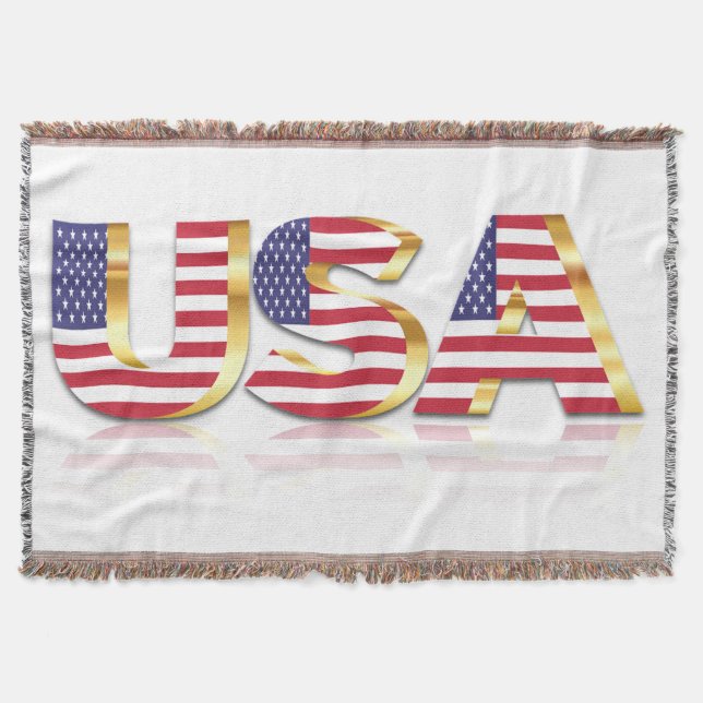 Patriotic USA flagga Throw Blanket Filt (Framsidan)