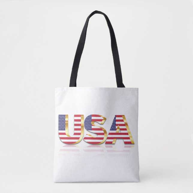 Patriotic USA flagga Tote Bag Tygkasse (Framsida)