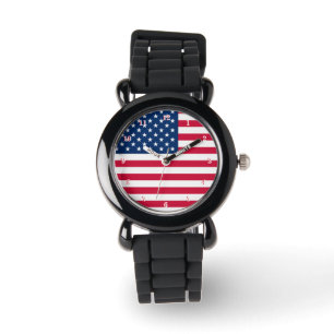 Patriotic USA flagga Watch Armbandsur