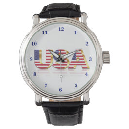Patriotic USA flagga Watch Armbandsur