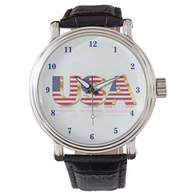 Patriotic USA flagga Watch Armbandsur (Framsida)