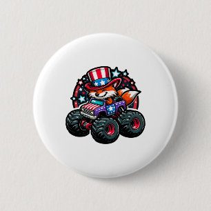 Patriotic Usa Fox 4 juli Monster Lastbil amerikan Knapp