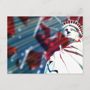 Patriotic USA Frihetsgudinnan Flagga Design Vykort