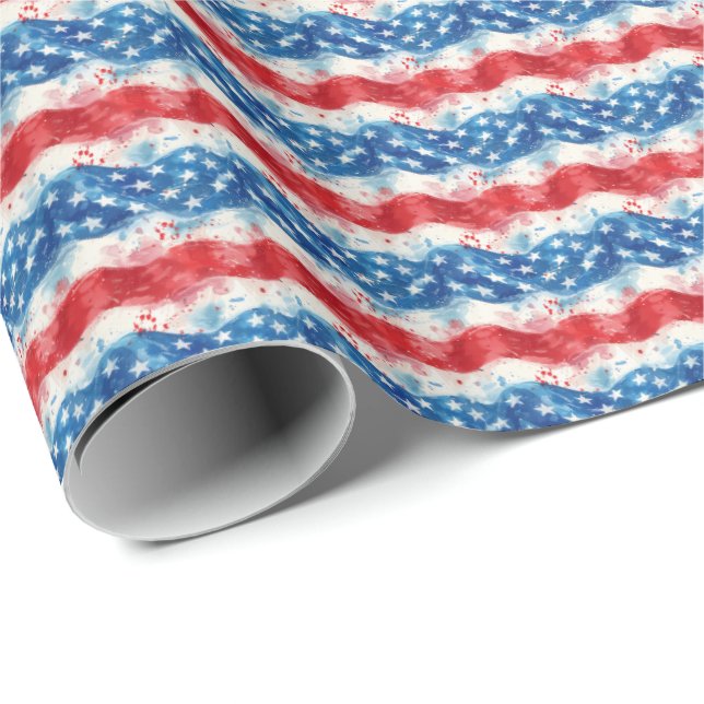 Patriotic USA Gift Wrap Wrapping Papper Presentpapper (Rullad Hörn)