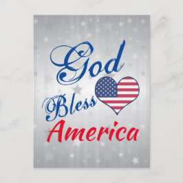 Patriotic USA Heart Välsigna dig America Vykort