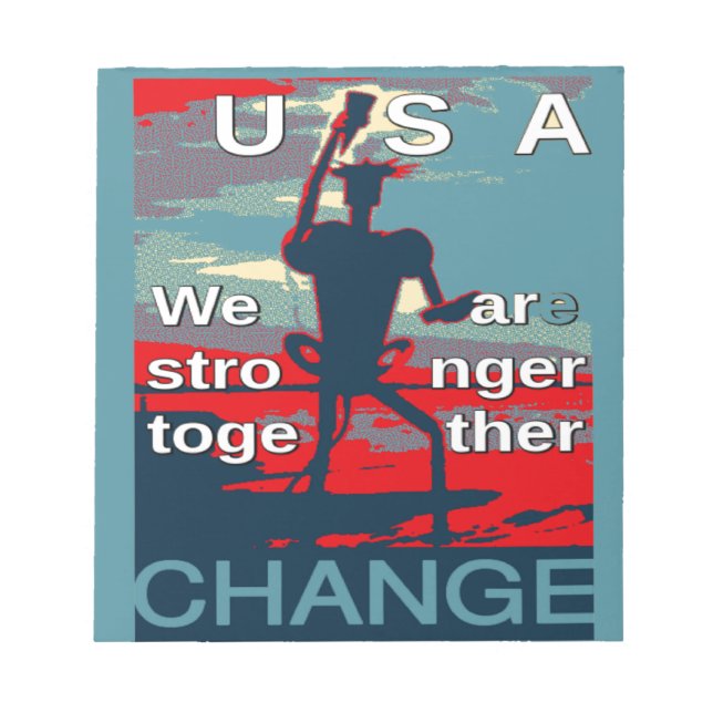 Patriotic USA Hope Graphic Art Print Design Anteckningsblock (Framsida)