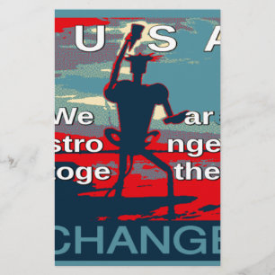Patriotic USA Hope Graphic Art Print Design Brevpapper