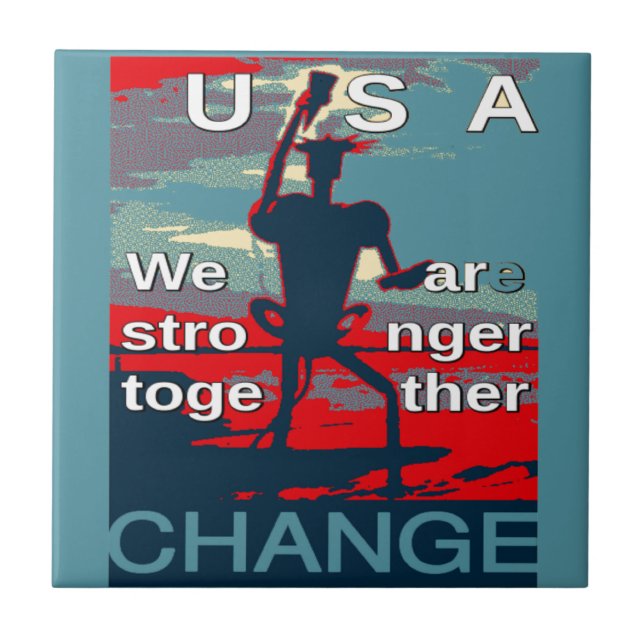 Patriotic USA Hope Graphic Art Print Design Kakelplatta (Framsidan)