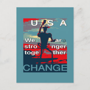 Patriotic USA Hope Graphic Art Print Design Vykort