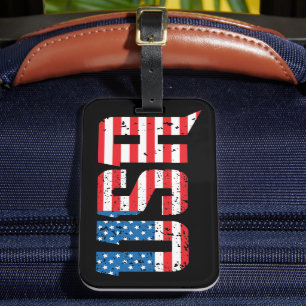 Patriotic USA i Red, White och Blue Bagagebricka