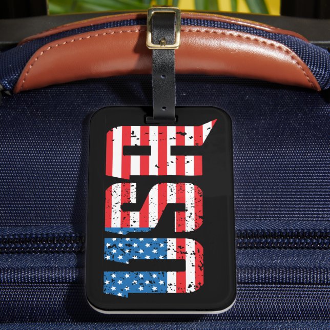 Patriotic USA i Red, White och Blue Bagagebricka (Framsida Insitu 2)