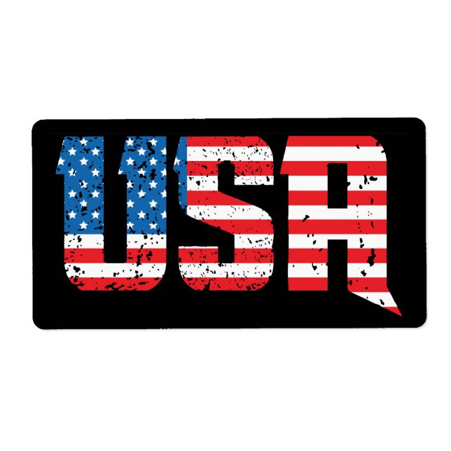 Patriotic USA i Red, White och Blue Fraktsedel (Framsidan)