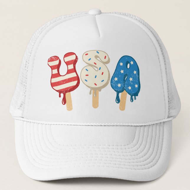Patriotic USA Kärlek Popsicle Keps (Framsida)