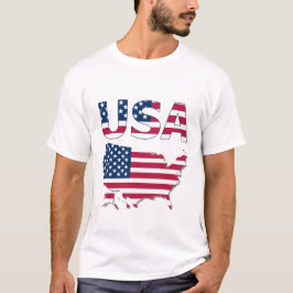Patriotic USA Lettering, Karta, Flagga politiska s T Shirt