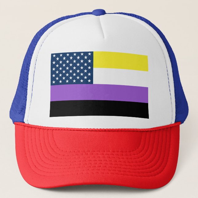 Patriotic USA Nonbinary Flagga Keps (Framsida)