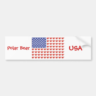 Patriotic USA Polar Bears Bildekal