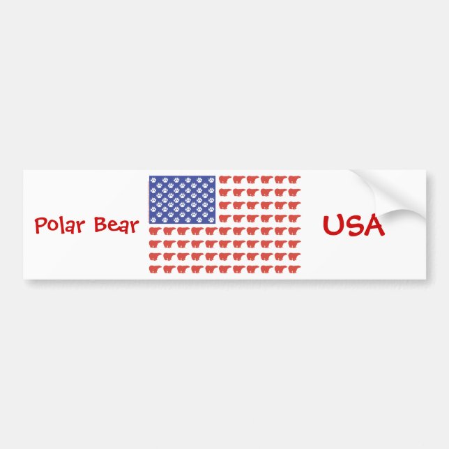 Patriotic USA Polar Bears Bildekal (Framsidan)