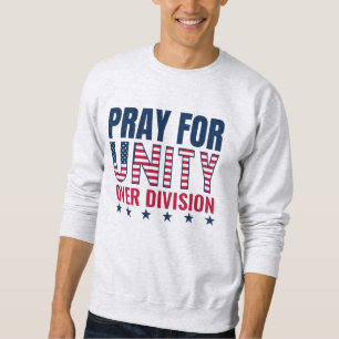 Patriotic USA PRAY FOR UNITY over DIVISION Lång Ärmad Tröja