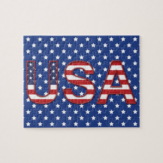Patriotic USA Puzzle Pussel (Horisontell)