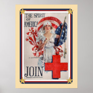 Patriotic USA - Red Kor Går med Poster