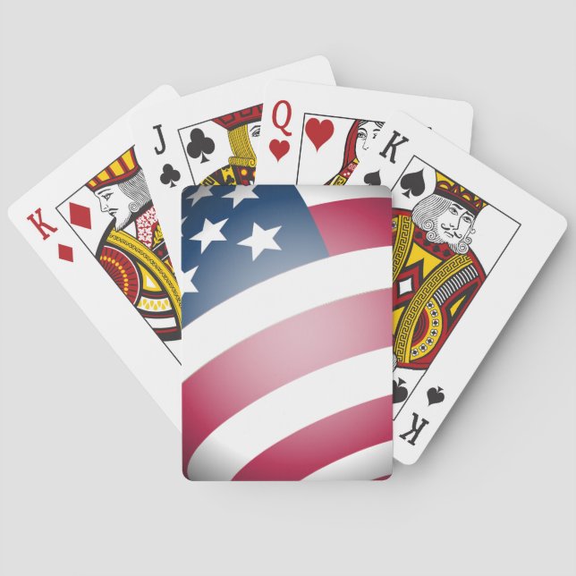 Patriotic USA Red White, Blue Flagga Rand, Stars Casinokort (Baksidan)