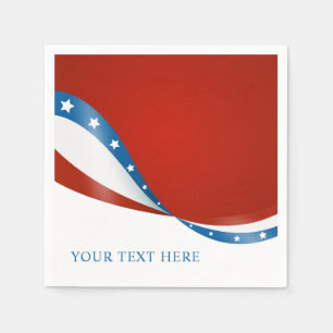 Patriotic USA Red White och Blue med Stars Pappersservett