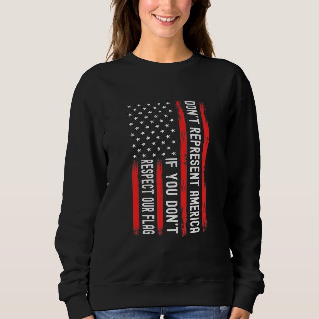 Patriotic USA respekterar vår amerikanska Flagga R T Shirt (Framsida)
