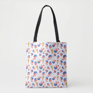 Patriotic USA Stars and Sweets Tote Bag Tygkasse
