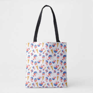 Patriotic USA Stars and Sweets Tote Bag Tygkasse