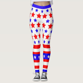 Patriotic USA Stars och stripes Leggings