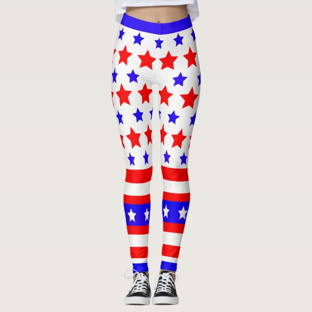 Patriotic USA Stars och stripes Leggings (Framsida)