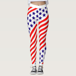 Patriotic USA Stars och stripes Leggings