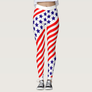 Patriotic USA Stars och stripes Leggings