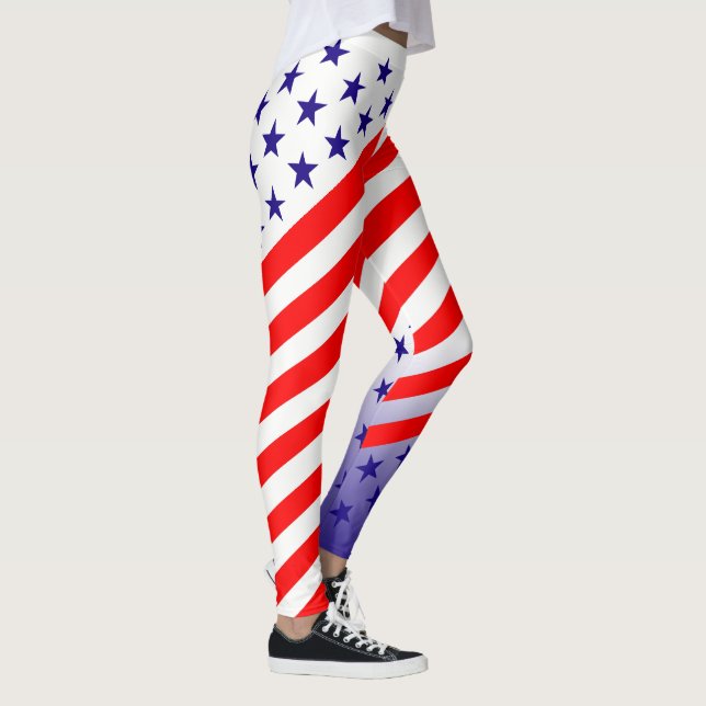 Patriotic USA Stars och stripes Leggings (Höger)