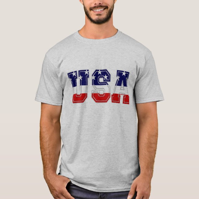 Patriotic USA Stars och stripes T-shirt (Framsida)