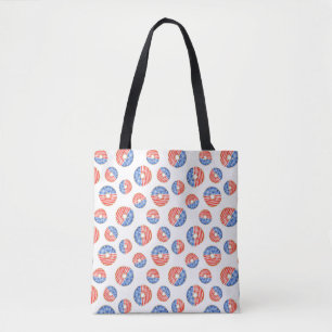 Patriotic USA Stars, Rand och Bow Ties Tote Tygkasse