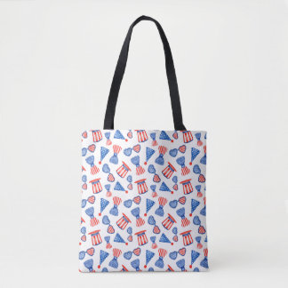 Patriotic USA Stars, Rand och Bow Ties Tote Tygkasse