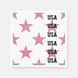 Patriotic USA Stars Rött vitt blått olympiska spor Pappersservett