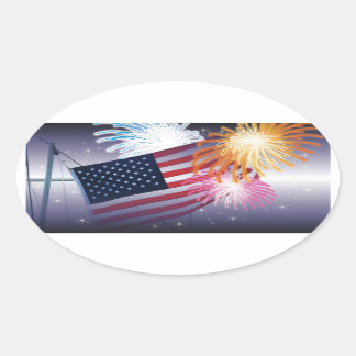 Patriotic USA Sticker Ovalt Klistermärke