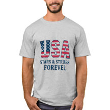 Patriotic USA T-Shirt - Stars & Rand Flagga Tee