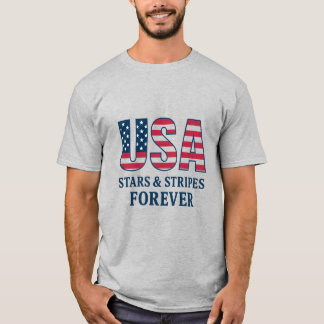 Patriotic USA T-Shirt - Stars & Rand Flagga Tee