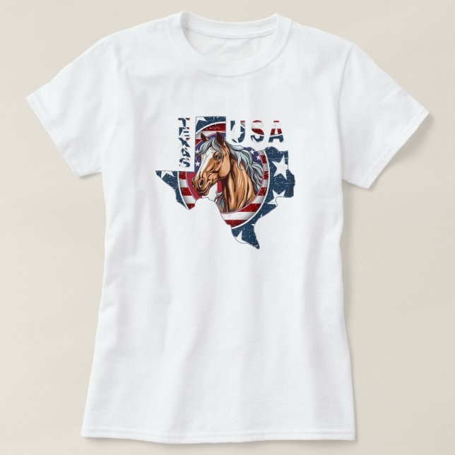 Patriotic USA Texas T Shirt (Design framsida)